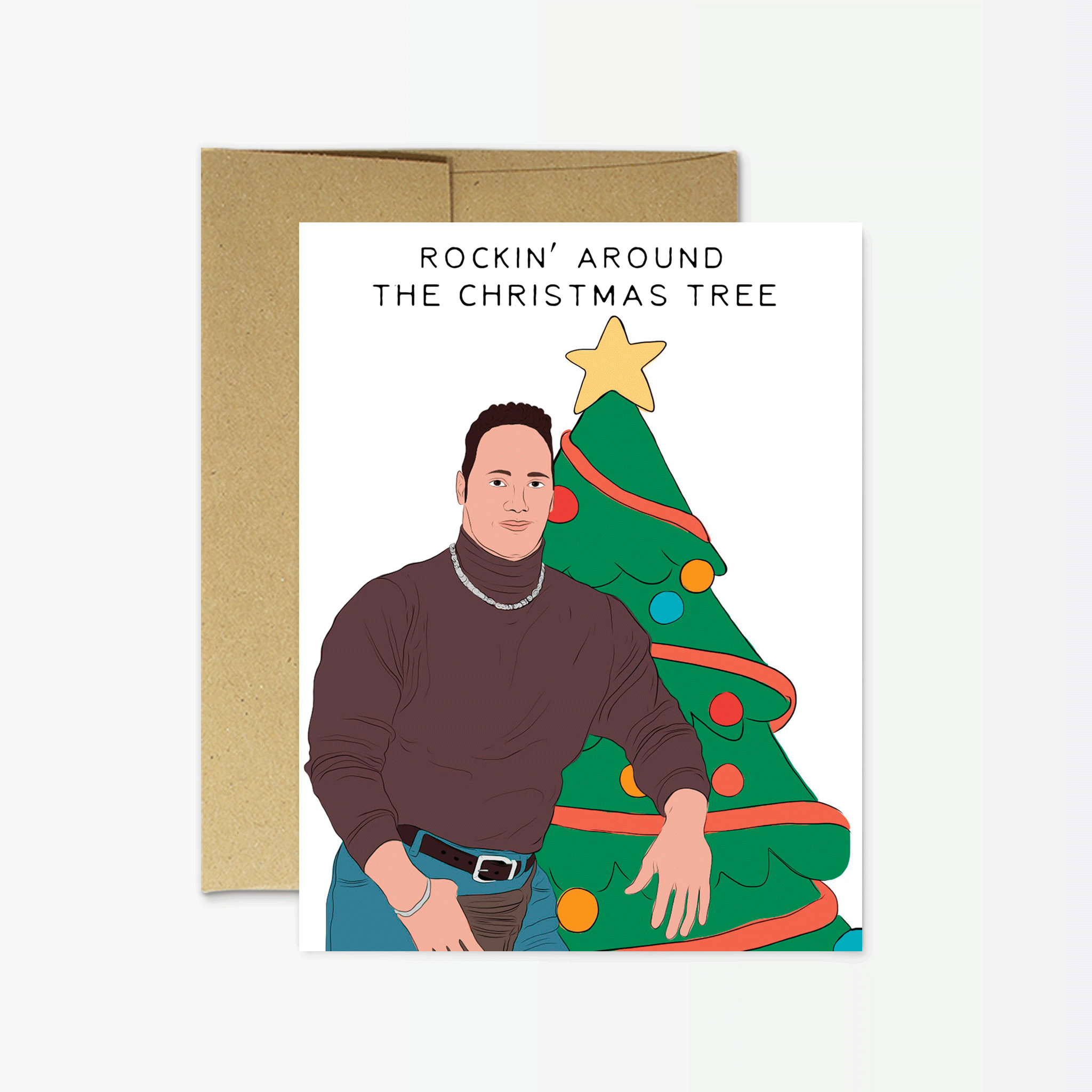 Rockin' Around the Christmas Tree The Rock Christmas Card  Etsy