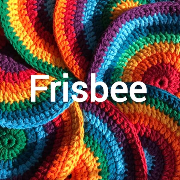 Frisbee Scheiben gehäkelt in 7 verschiedenen Regenbogen Farben aus reiner Baumwolle für Indoor und Outdoor Montessori Waldorf inspiriert