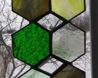 Stained Glass Abstract Hexagons