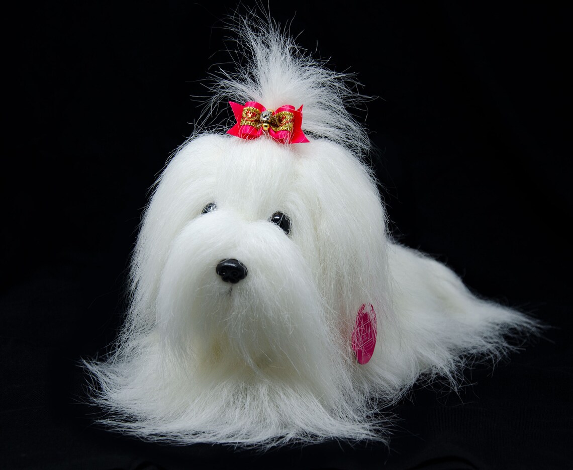 Maltese Stuffed Animal Plush dog Plush Puppy Coton De Etsy