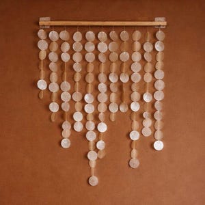 Decoração de parede ideal para sala de estar com conchas de capiz brancas naturais – Materiais de artesanato selecionados à mão