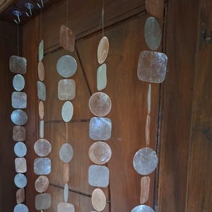 Rideau en coquillages Capiz couleur pêche : séparateur de porte, décoration de plage, fournitures d'artisanat en gros