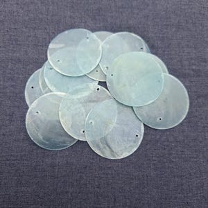 Natural Blue Aqua Colored Capiz Shells x50 size 2 inch, Craft Supplies shells