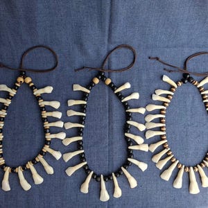 Collar de dientes de búfalo hecho por nativos americanos