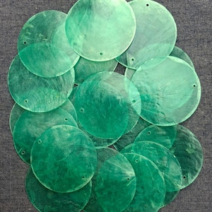 Conchas Capiz Turcas de Color Verde Natural x50 tamaño 2 pulgadas, Suministros para Manualidades conchas