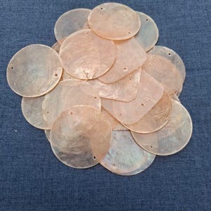 50 conchas Capiz redondas de color melocotón natural, tamaño 2 pulgadas, suministros para manualidades