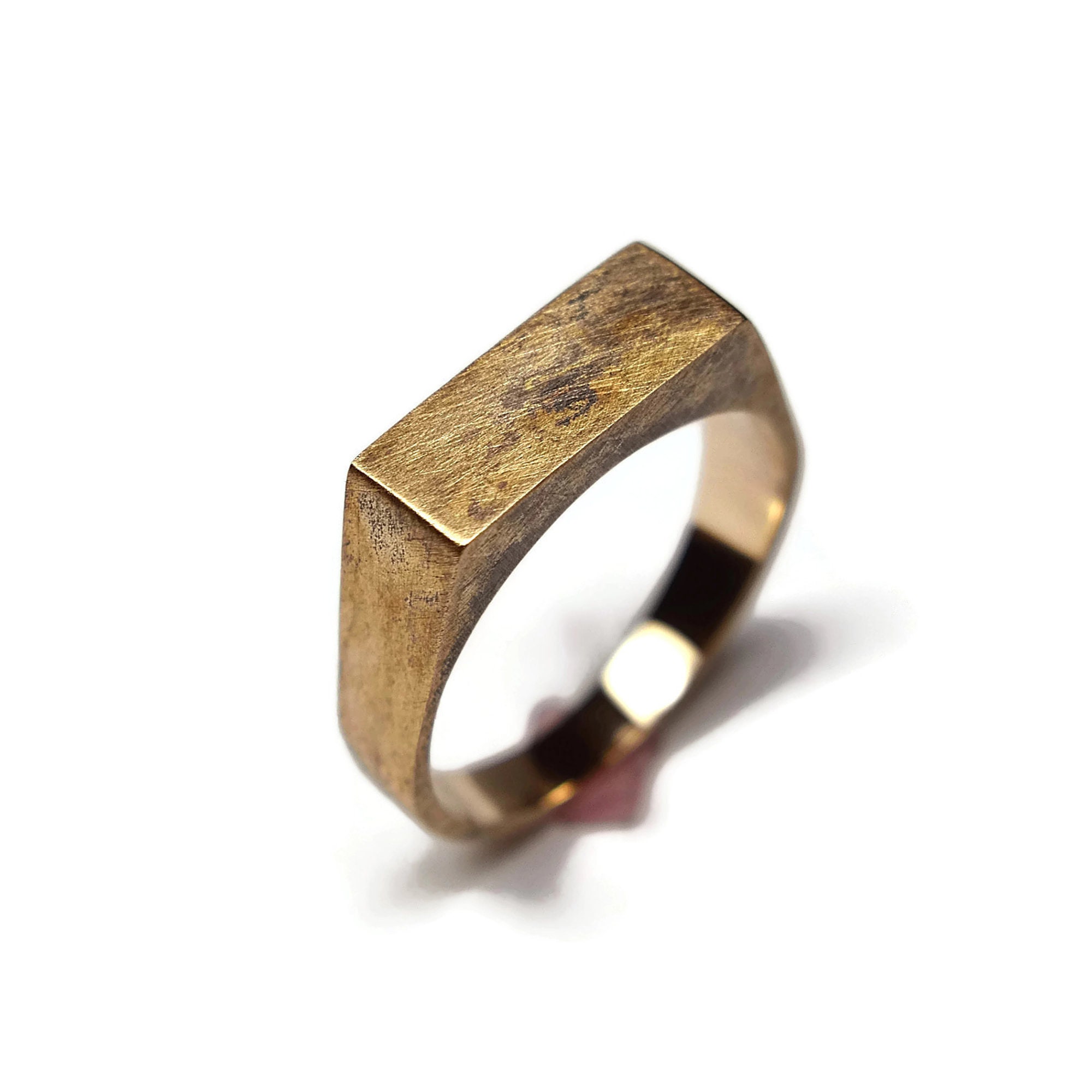 Mens Custom Antique Brass Ring. Mens Ring Men Etsy