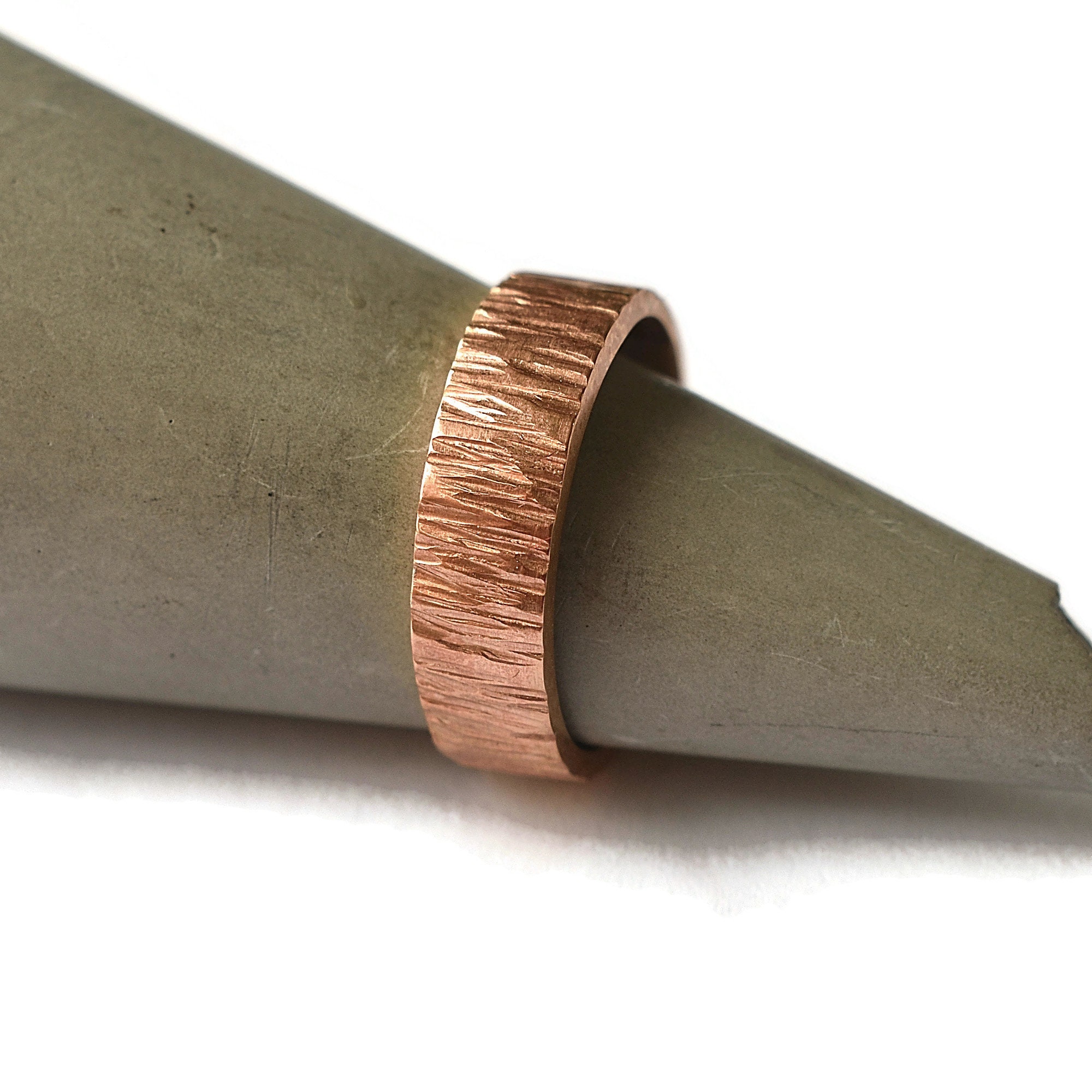 Bronze Tree Bark Ring Rustic Tree Bark Ring Wood Grain Ring Etsy