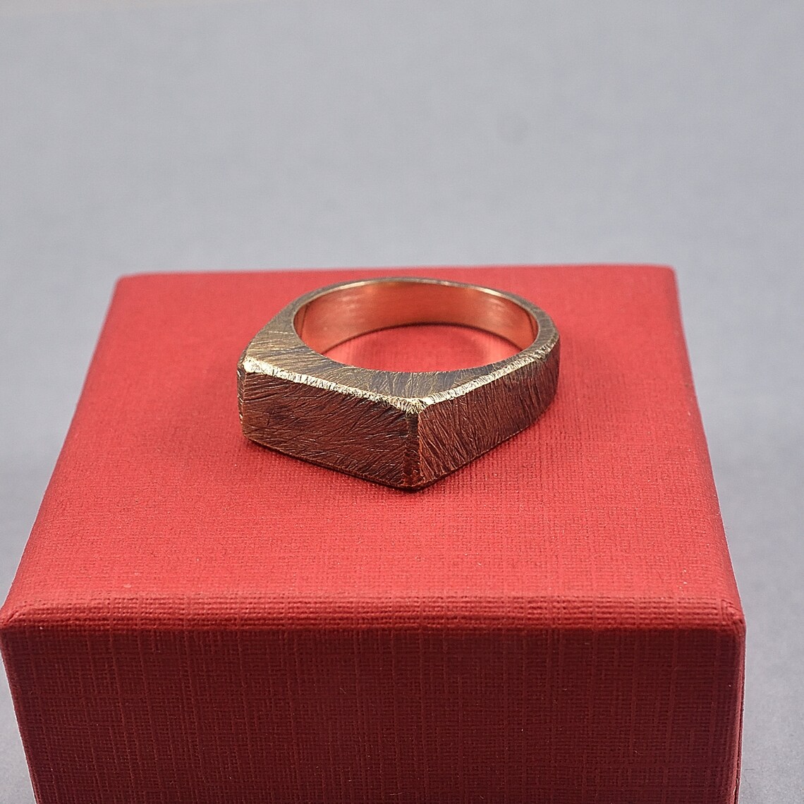 Men's Custom Antique Brass Ring. Men's Brushed Etsy