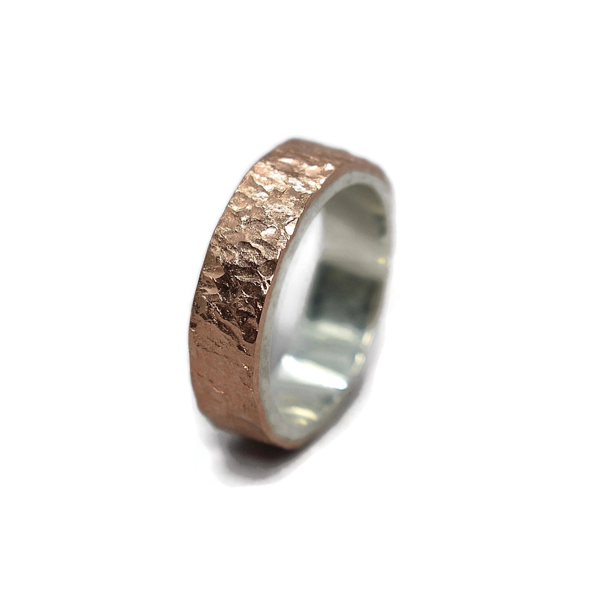 Jewelry By Johan Blue Meteorite Ring Titanium Men S Wedding Band With Mokume Gane Amazon Com