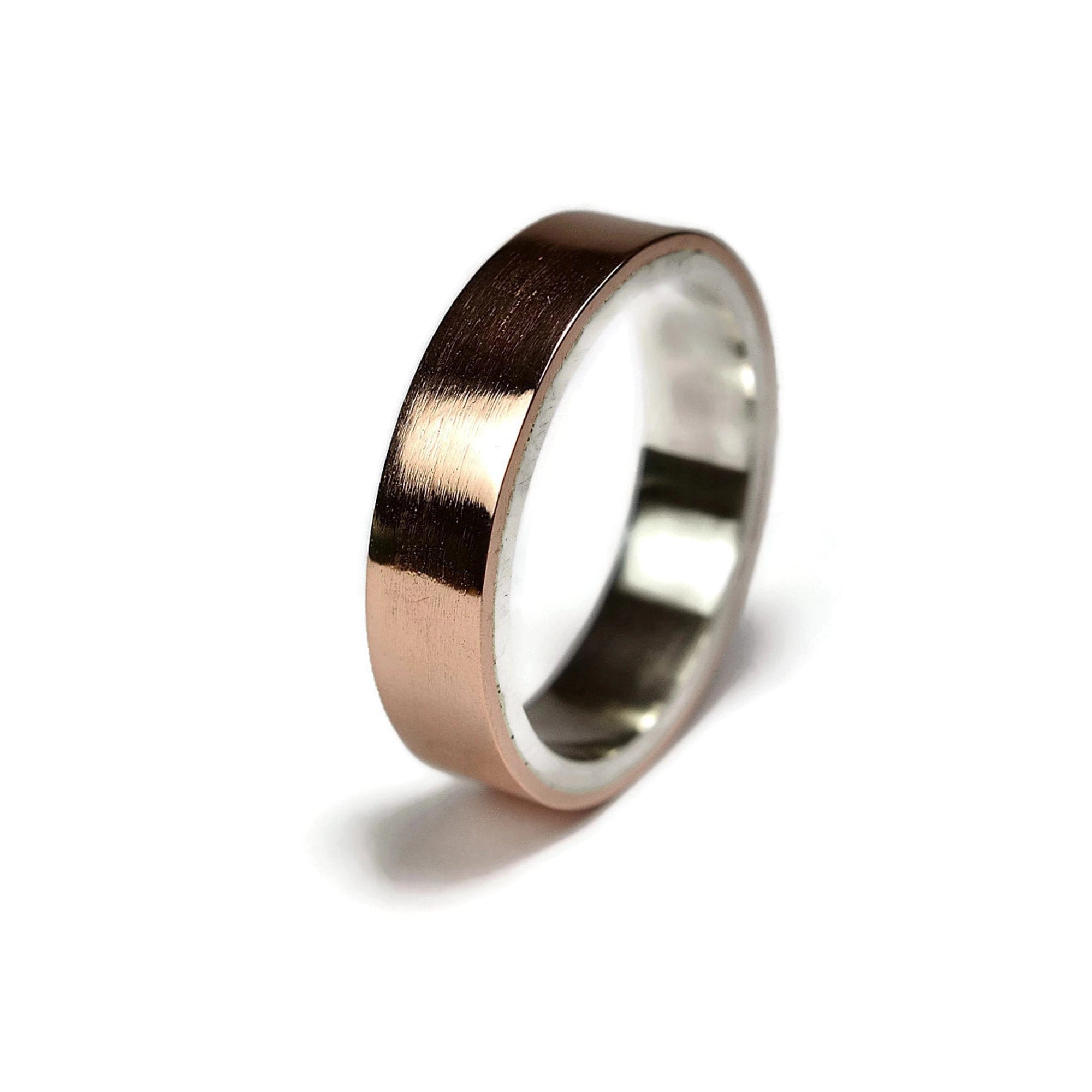 Mens Copper Wedding Band Ring. Unisex Copper Wedding Band