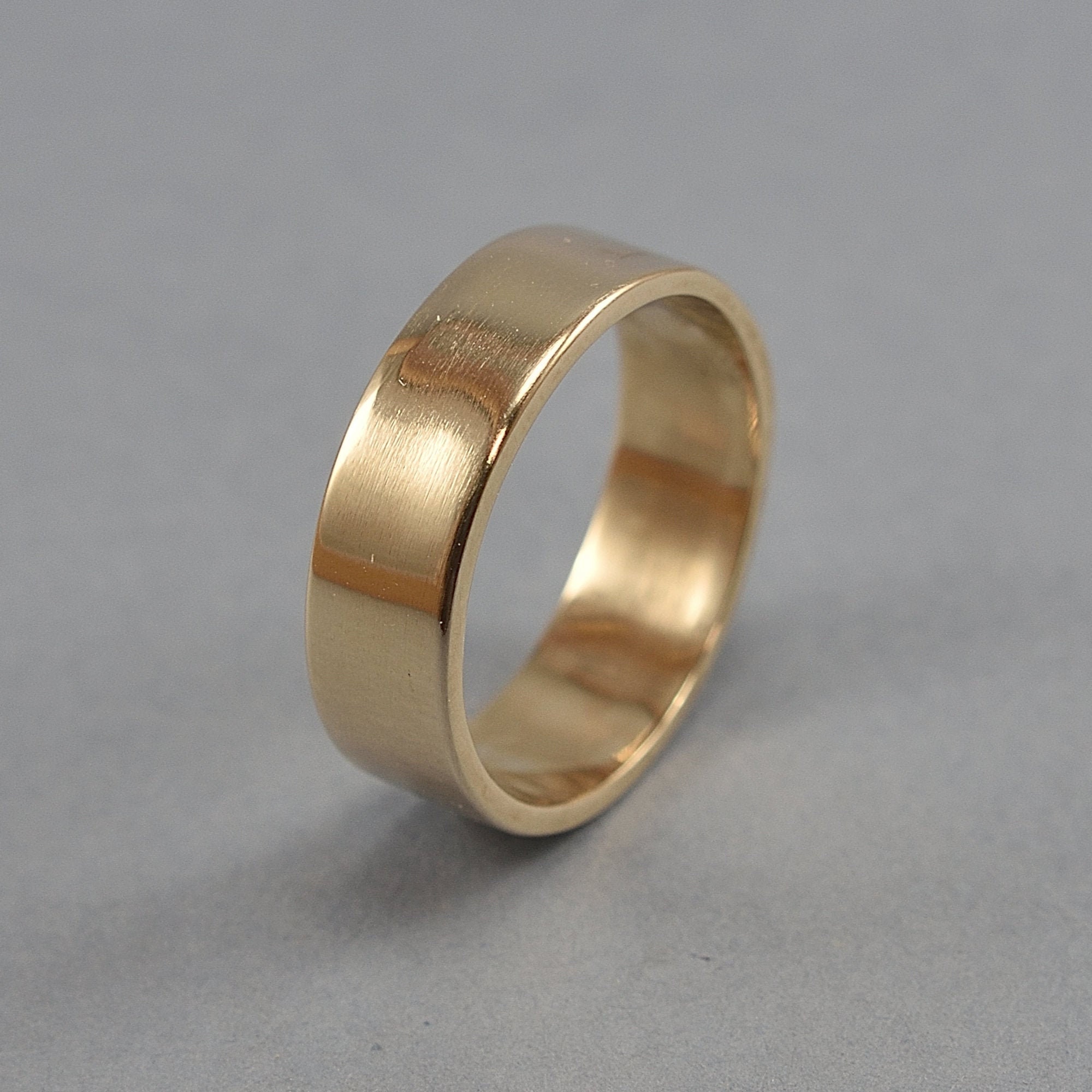 Brass Wedding Band, Men's Simple Brass Wedding Ring, Custom Engraving