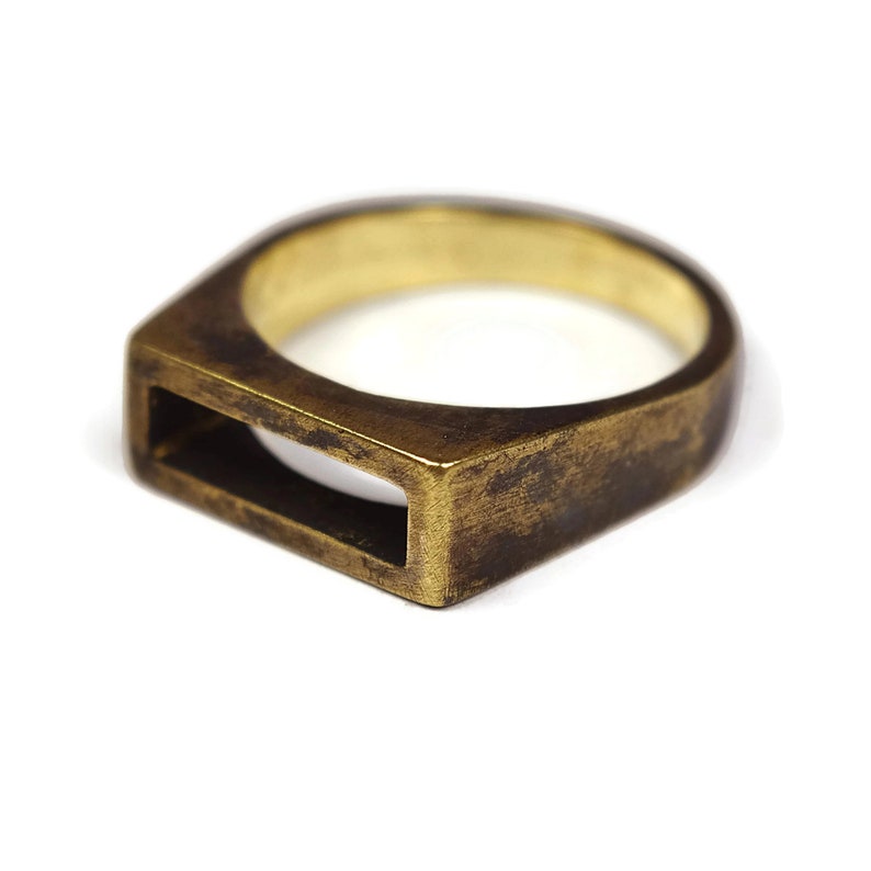 Men's Antique Brass Ring. Unisex Antique Brass Etsy