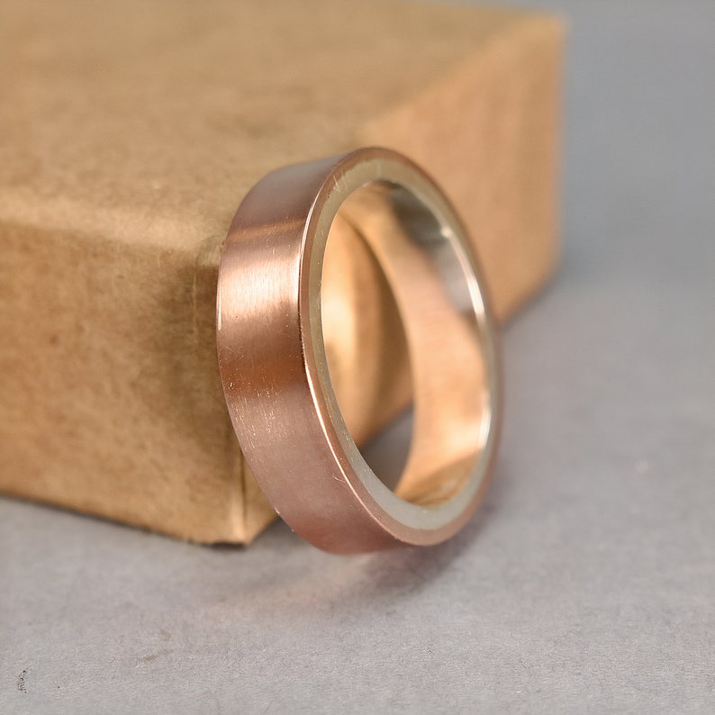 Mens Copper Wedding Band Ring Unisex Copper Wedding Band Etsy