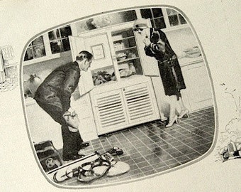 1926 Frigidaire Vintage Ad / Kitchen Decor / Ready To Frame / 20s Memorabilia / Art Collectible / Paper Ephemera