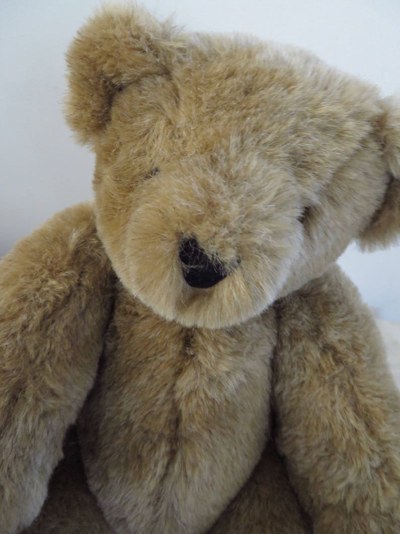 90s Vintage Teddy Bear Stuffed Animal Plush Jointed Teddy Bear Vermont Teddy Bear Company USA Collectible Toy Holiday Gift