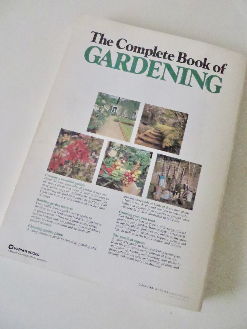 80s Vintage Book The Complete Book of GARDENING Landscape Design Home Improvement Outdoor Gardening and Plants Garden Crafts Gift