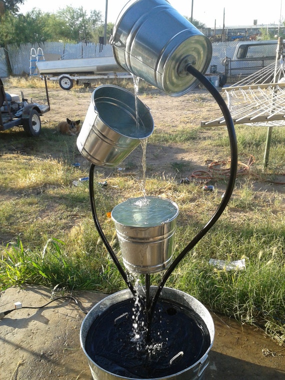 Items similar to HandCrafted Steel Outdoor Water Fountain on Etsy