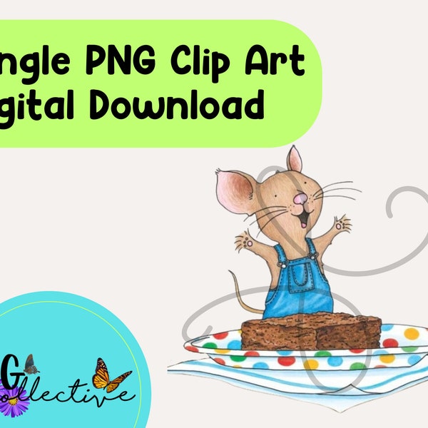 If You Give a Mouse a Brownie PNG Clip Art Digital Download | If You Give a Mouse a Cookie Children's Book Clip Art School Library Teachers