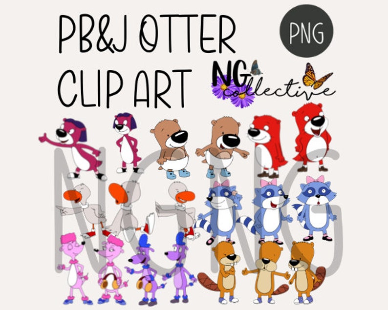 PB&J Otter Clip Art Set Transparent PNG Digital Download - Etsy