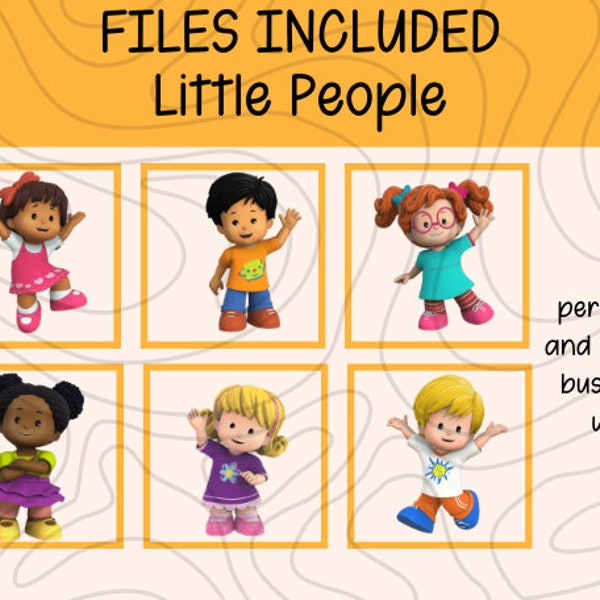 Little People Clip Art Digital Download | Transparent PNG Fisher Playset Children Toys Boy Girls Diverse Representation Equality Toy Learn