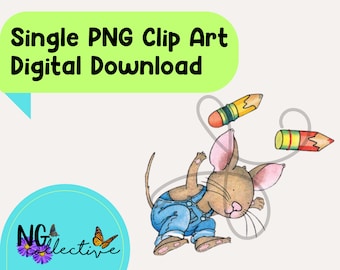 If You Take a Mouse to School PNG Clip Art Digital Download | If You Give a Mouse a Cookie Children's Book Clip Art School Library Teachers