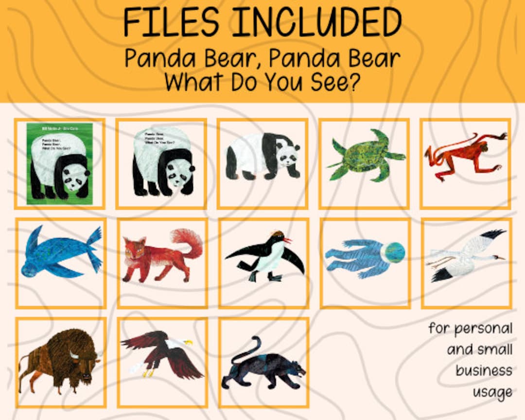 Panda Bear Whar Do You See Clip Art Set Transparent PNG Digital ...