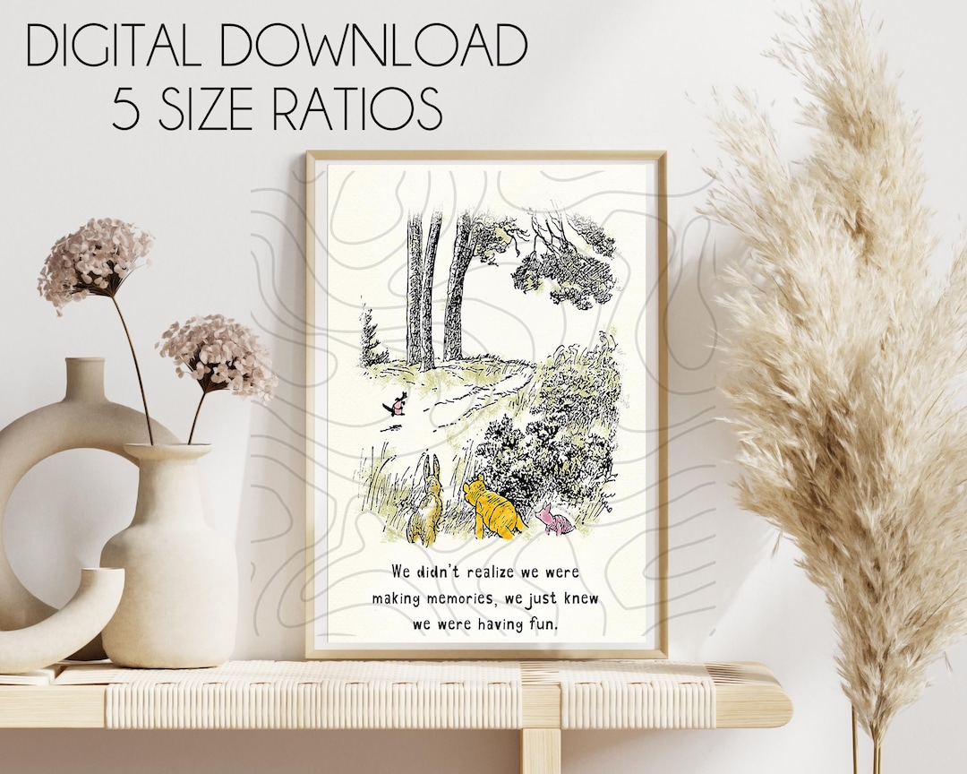 Winnie Pooh Instant Digital Download Childrens Book Wall Art Poster ...