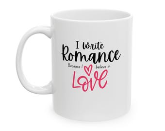 Romantic Ceramic Coffee Mug: Gift for Romance Writers, Coffee Lovers