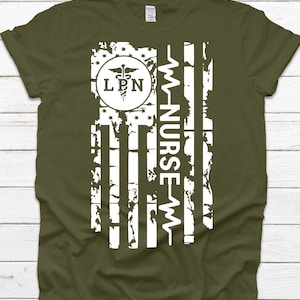 LPN Nurse Shirt: American Flag, Gift for Nurses