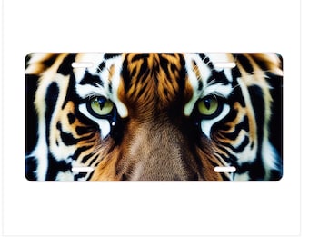 Tiger License Plate: Personalized Car Tag, Vehicle Accessory