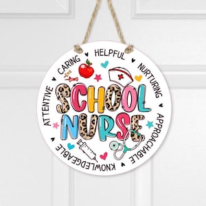 School Nurse Door Hanger, Nurse Office Decor, School Nurse Sign, Classroom Decor, Welcome Sign, Teacher Gift