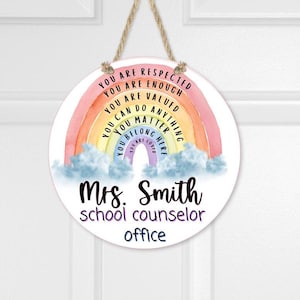 School Counselor Door Hanger, Counselor Office Sign, Teacher Door Decor, School Office Decor, Counselor Gift