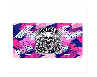 Sarcastic License Plate, Funny Edgy Vehicle Accessory with Colorful Design, Personalized Gag Car Plate for Humor, Gift for Friend