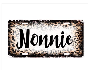 Personalized Leopard Print License Plate: Animal Print Car Accessory