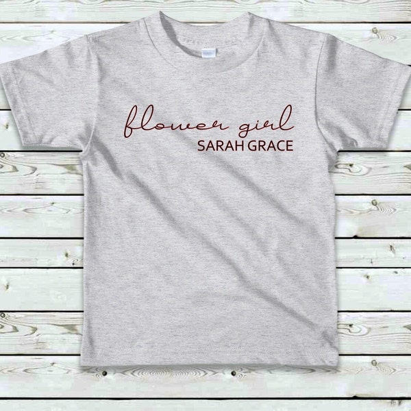 Flower Girl Tshirt, Personalized Flower girl gift, Jr Bridesmaid gift, cute toddler Flower girl shirt with name