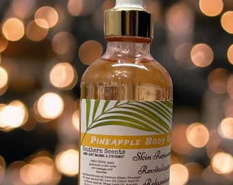 Pineapple Body Oil, After Shower Body Oil, Skin Hydrating Oil, Scented Body Oil, Body Oils for Women, gift for mom, Gift for grandma