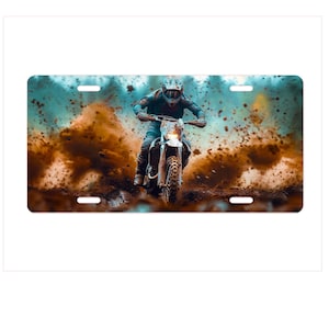 Motorcross Car License Plate, Racing Theme Plate, Motorbike Gift, Automotive Decor Bike Enthusiast Plate, Car Decor