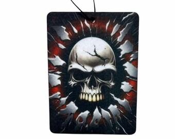 Skull Car Air Freshener: Sublimated Felt Freshie with Scent