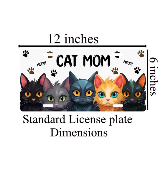 Cat Mom License Plate: Colorful Feline Accessory - Etsy