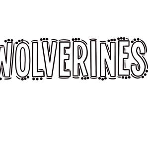Wolverines Scribble svg, Wolverines cut file, silhouette cut file, Wolverines