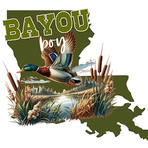 Louisiana Bayou Boys Sublimation print, Instant Download print, duck hunting prints, digital download