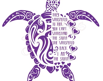 Sea Turtle SVG, Sea Turtle Cut File, Turtle SVG, I am the storm svg, Tribal SVG