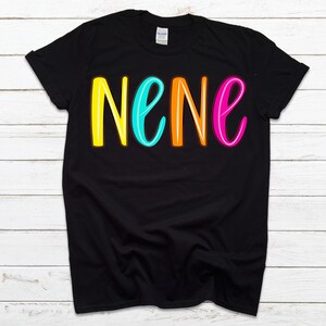 Custom Grandma Shirt, Personalized Nana T-shirt, Grandma Gift, Grandma T-shirt, Gift for Nana bright neon shirt