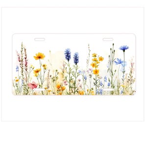 Wildflower License Plate, Colorful Car Accessory, Floral Auto Plate, Unique Vehicle Decor, Gift for Nature Lovers