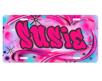 Personalized Airbrush License Plate: Custom Auto Sign
