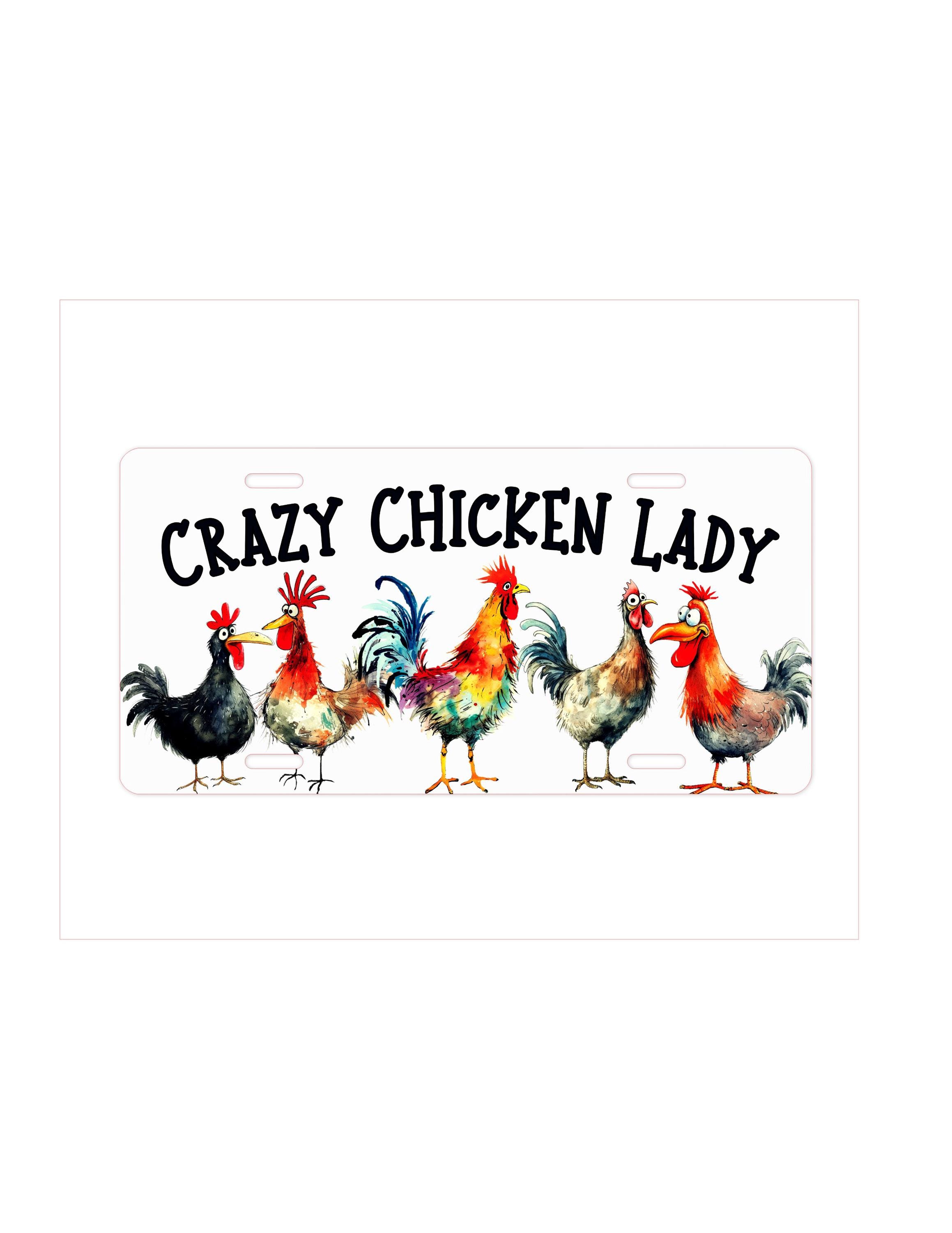 chickenページ Crazy Chicken Lady License Plate: Handmade Farm Animal Car Tag - Etsy