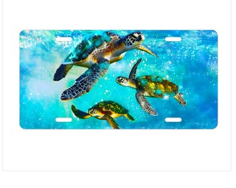 Matrícula de tortuga marina: accesorio para coche oceánico