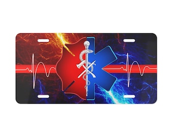 Customizable First Responder License Plate: Aluminum Emergency Services Vanity Plate