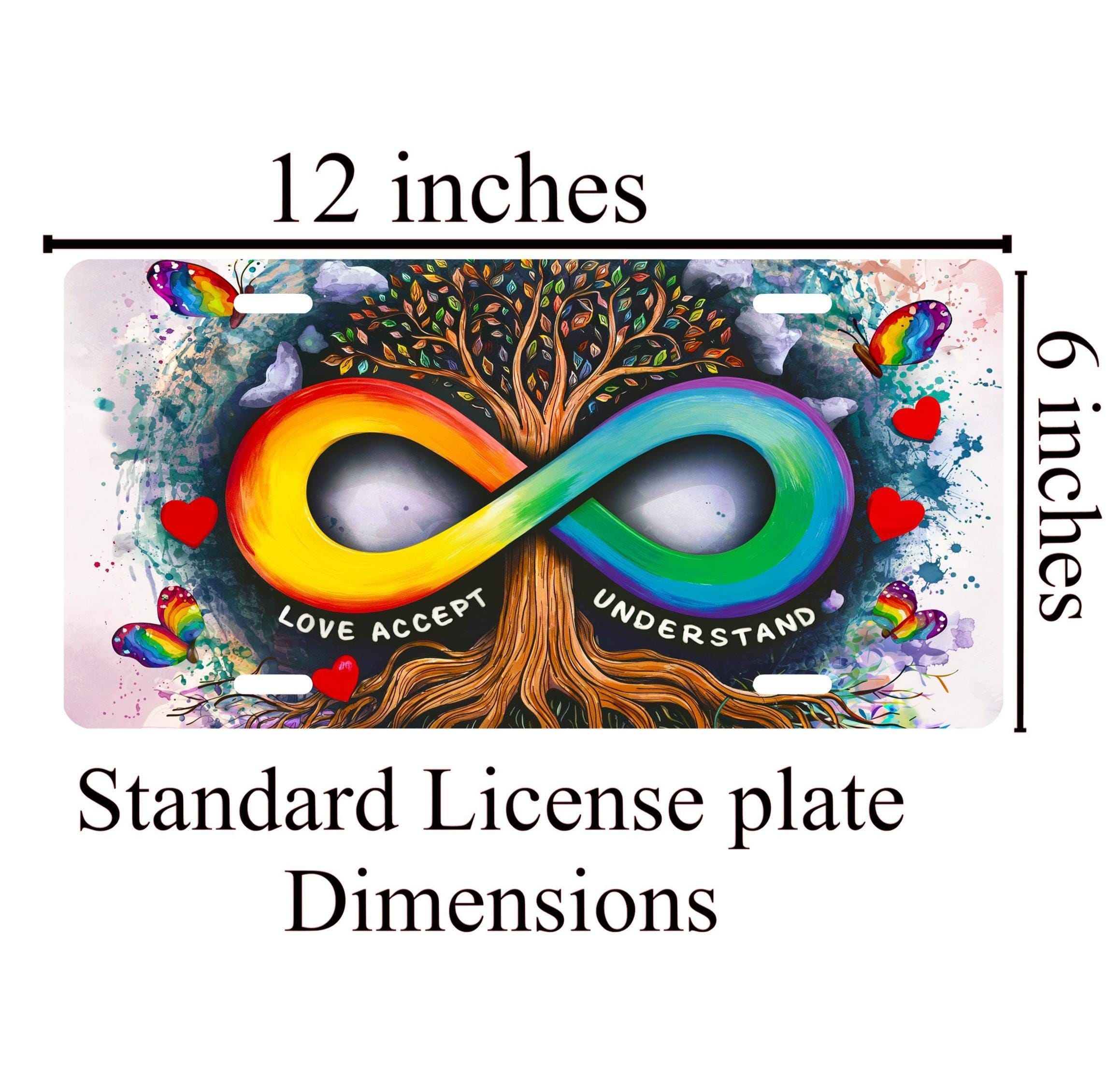 Autism Awareness License Plate: Colorful Puzzle Piece Car Tag - Etsy